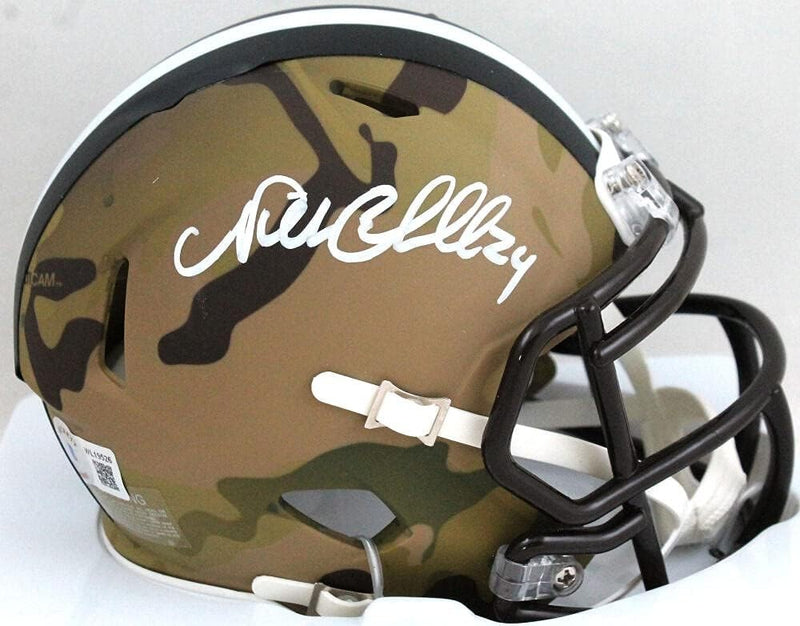 Nick Chubb Signed Cleveland Browns Camo Speed Mini Helmet