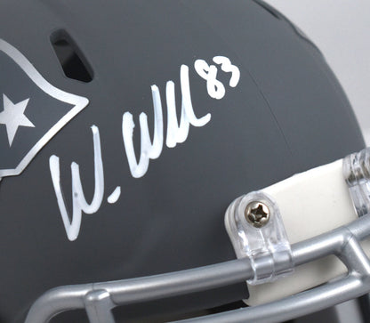 Wes Welker Signed New England Patriots Slate Speed Mini Helmet