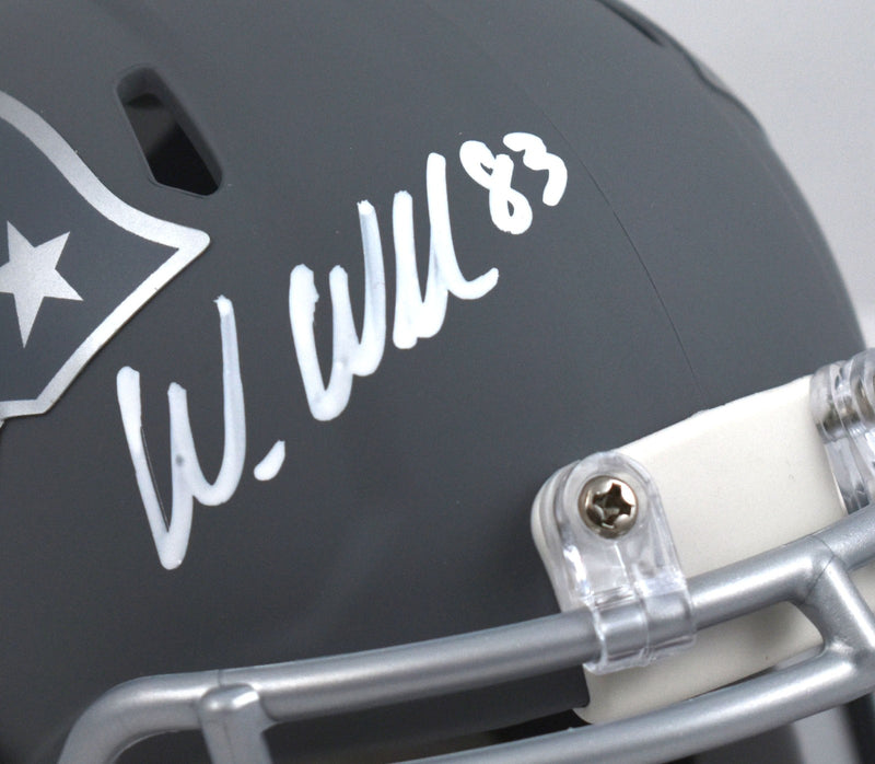Wes Welker Signed New England Patriots Slate Speed Mini Helmet
