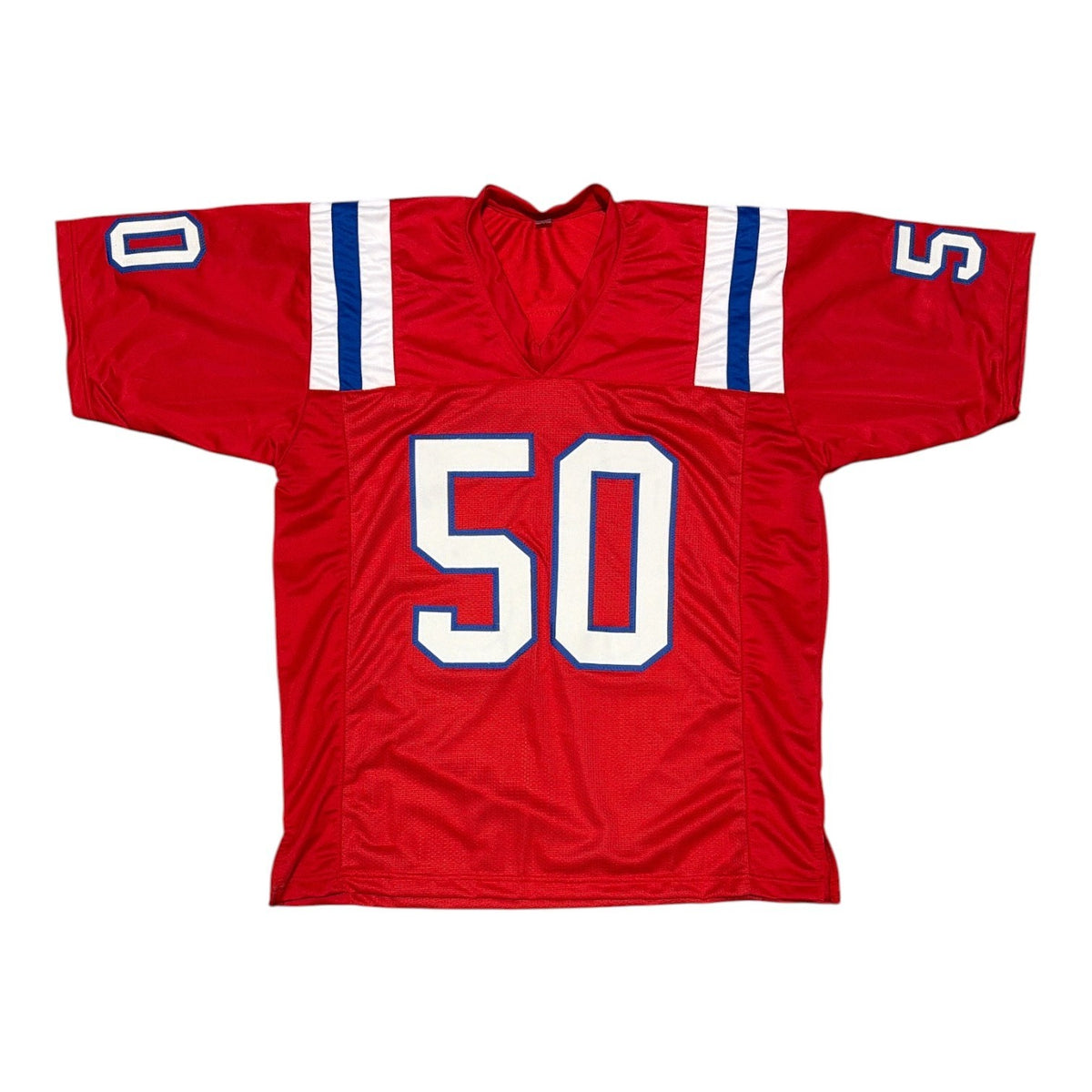 Mike Vrabel Signed New England Patriots Red Throwback Jersey