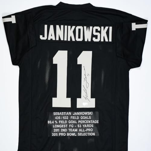 Sebastian Janikowski Signed Black Custom Football Jersey
