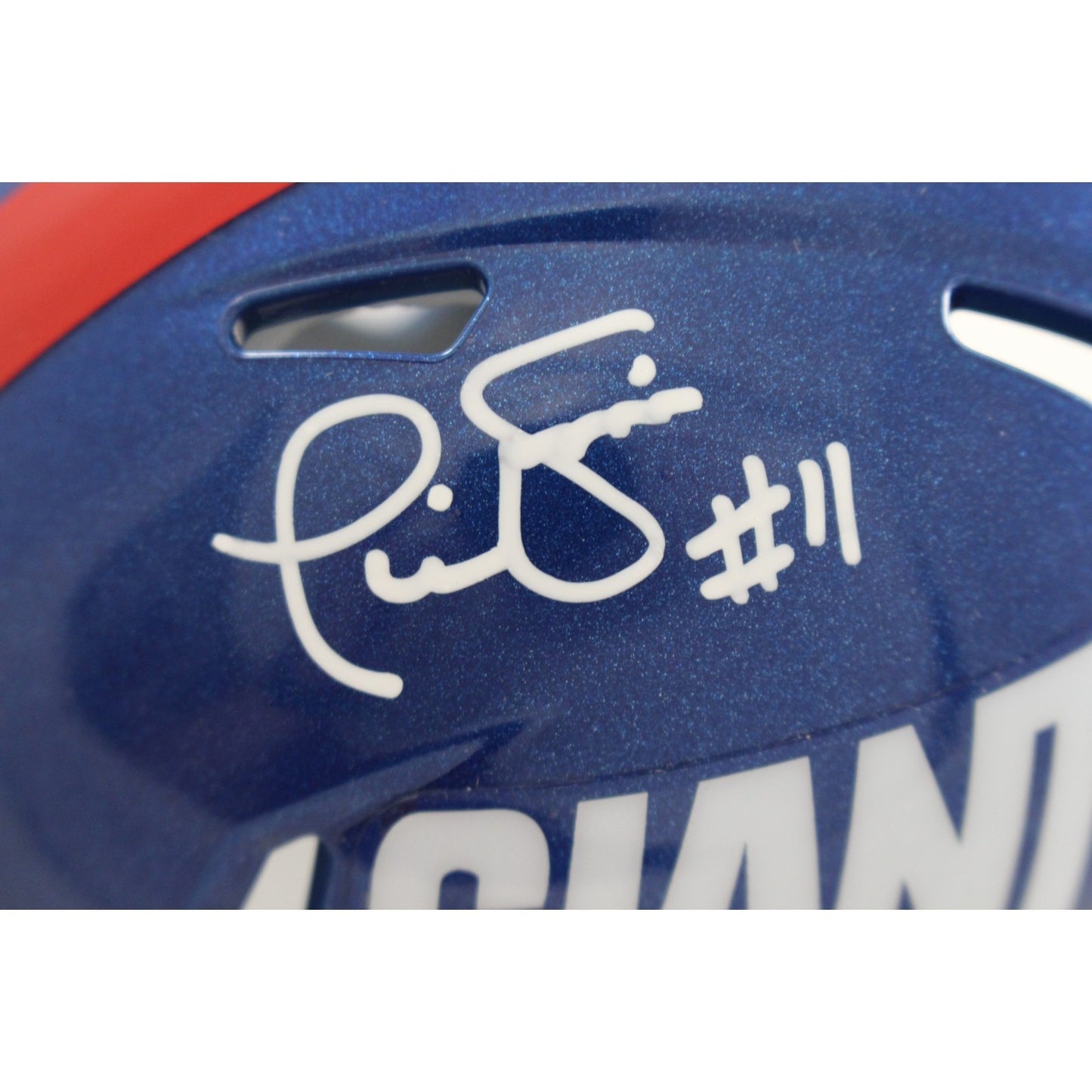 Phil Simms Signed New York Giants Color Rush Mini Helmet