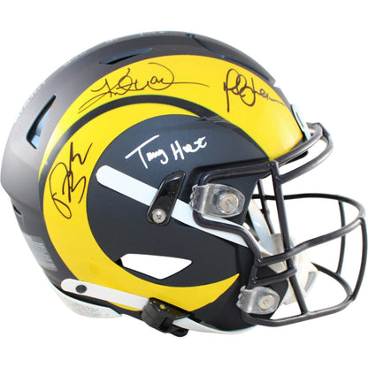Kurt Warner, Torry Holt, Marshall Faulk & Isaac Bruce Signed Rams Helmet