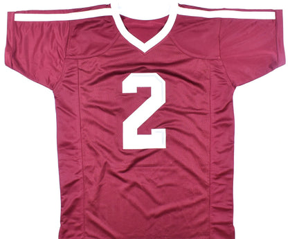 Johnny Manziel Autographed Maroon Custom Jersey - '12 Heisman Inscribed