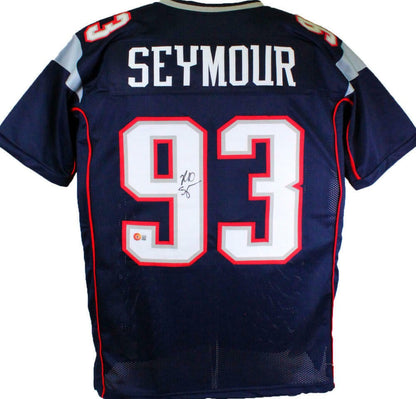 Richard Seymour Autographed Blue Custom Jersey