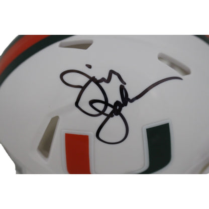Jimmy Johnson Signed Miami Hurricanes Speed Mini Helmet (Beckett COA)