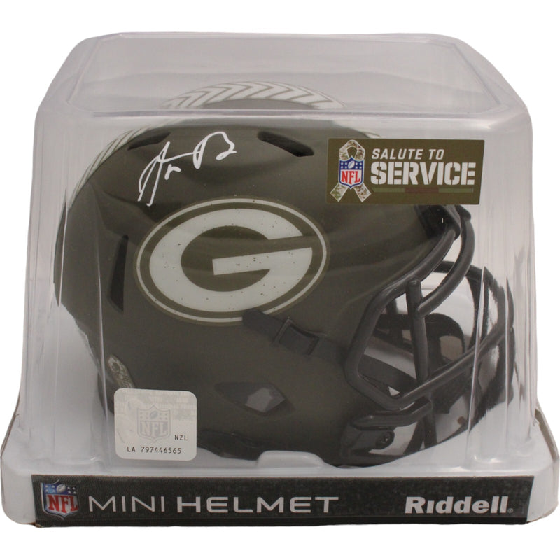 Aaron Rodgers Green Bay Packers Signed 2022 Salute to Service Mini Helmet