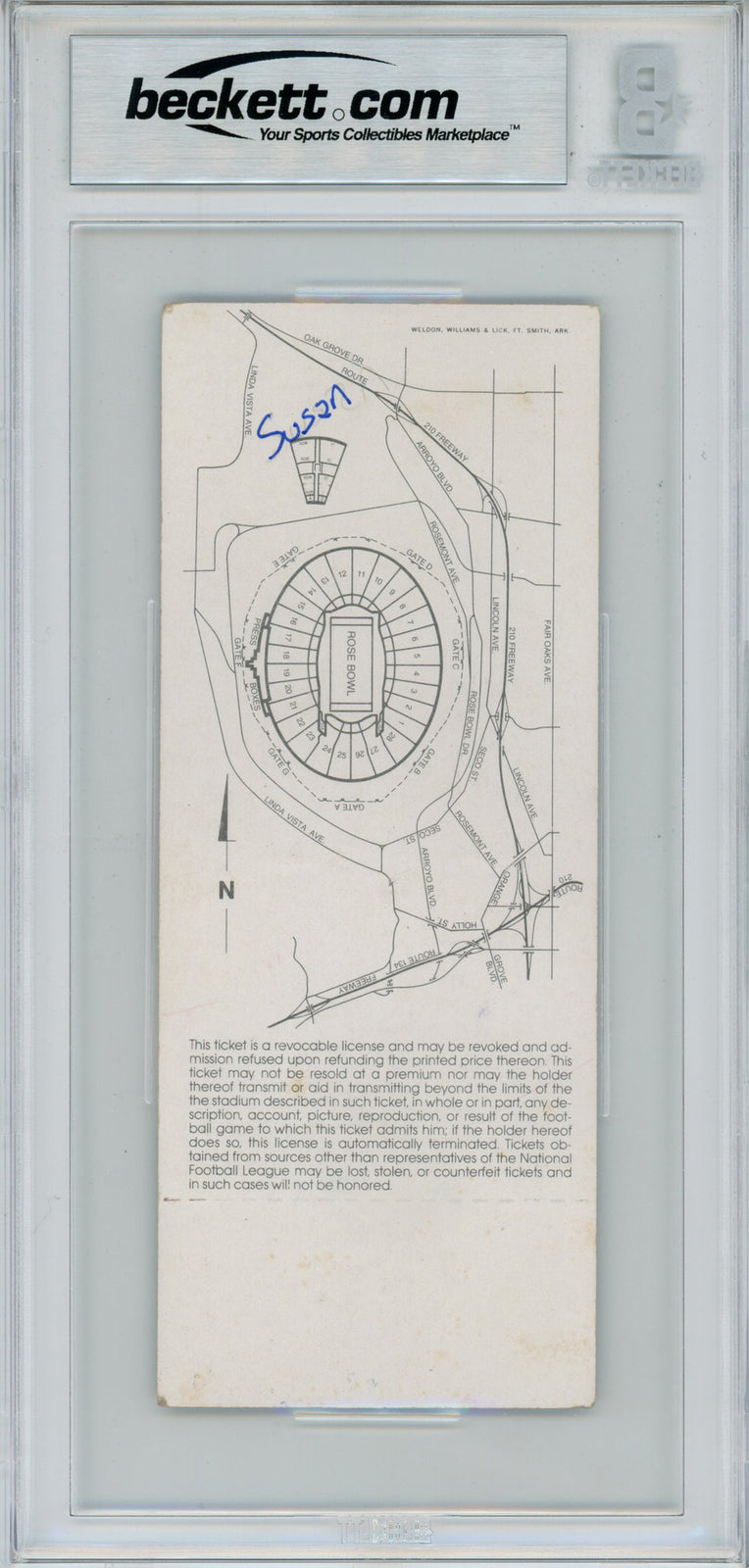 John Riggins Signed Super Bowl XVII Full Ticket SB MVP Inscription BAS Slab