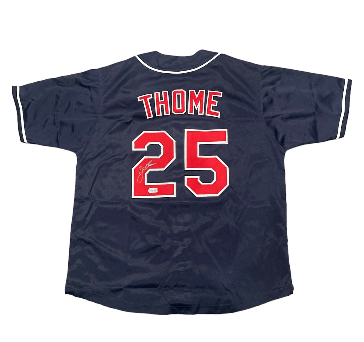 Jim Thome Signed Cleveland Custom Baseball Jersey (Beckett Witness)