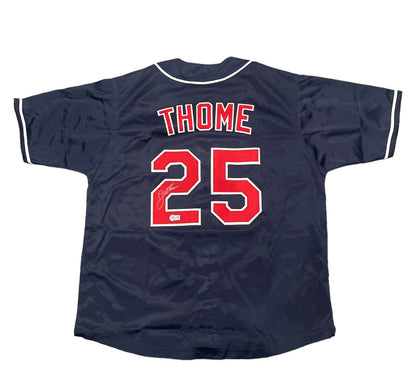 Jim Thome Signed Cleveland Custom Baseball Jersey (Beckett Witness)