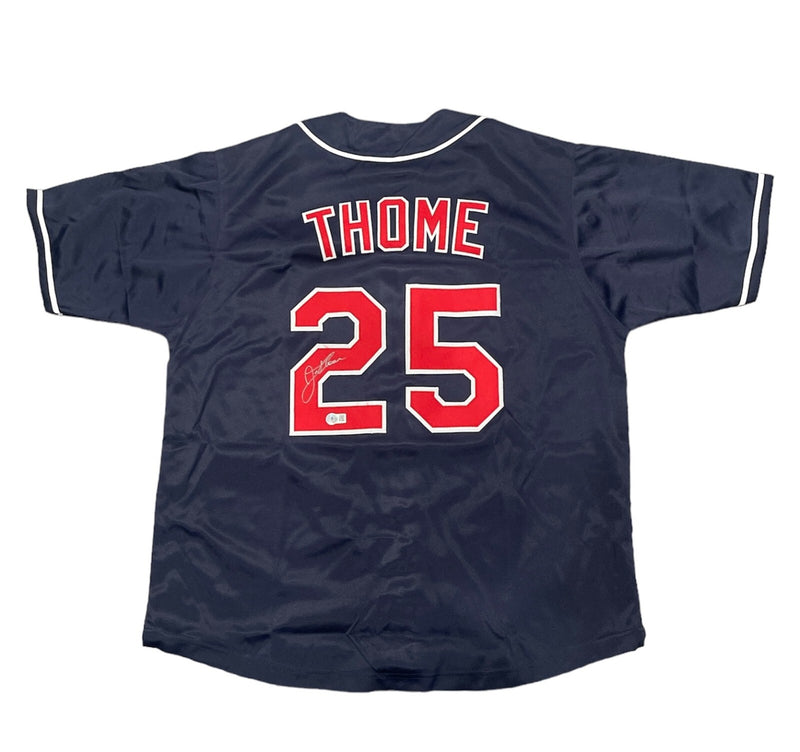 Jim Thome Signed Cleveland Custom Baseball Jersey (Beckett Witness)