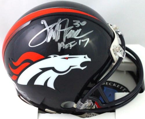 Terrell Davis Signed Denver Broncos Mini Helmet with HOF Inscription