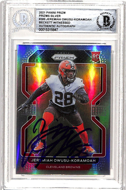 Jeremiah Owusu-Komamoah Signed 2021 Panini Silver Prizm Trading Card