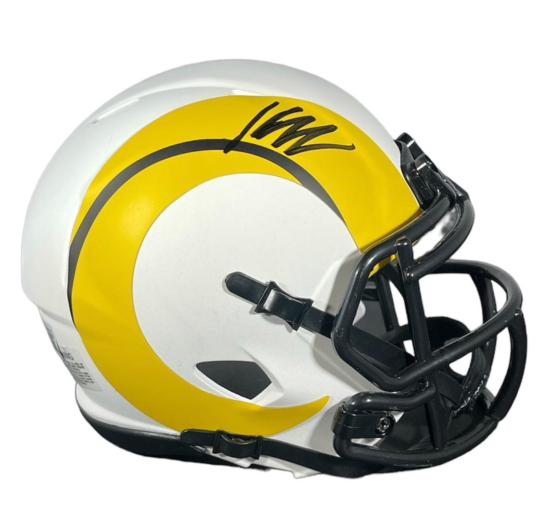 Kyren Williams Signed Los Angeles Rams Lunar Mini Helmet Beckett BAS