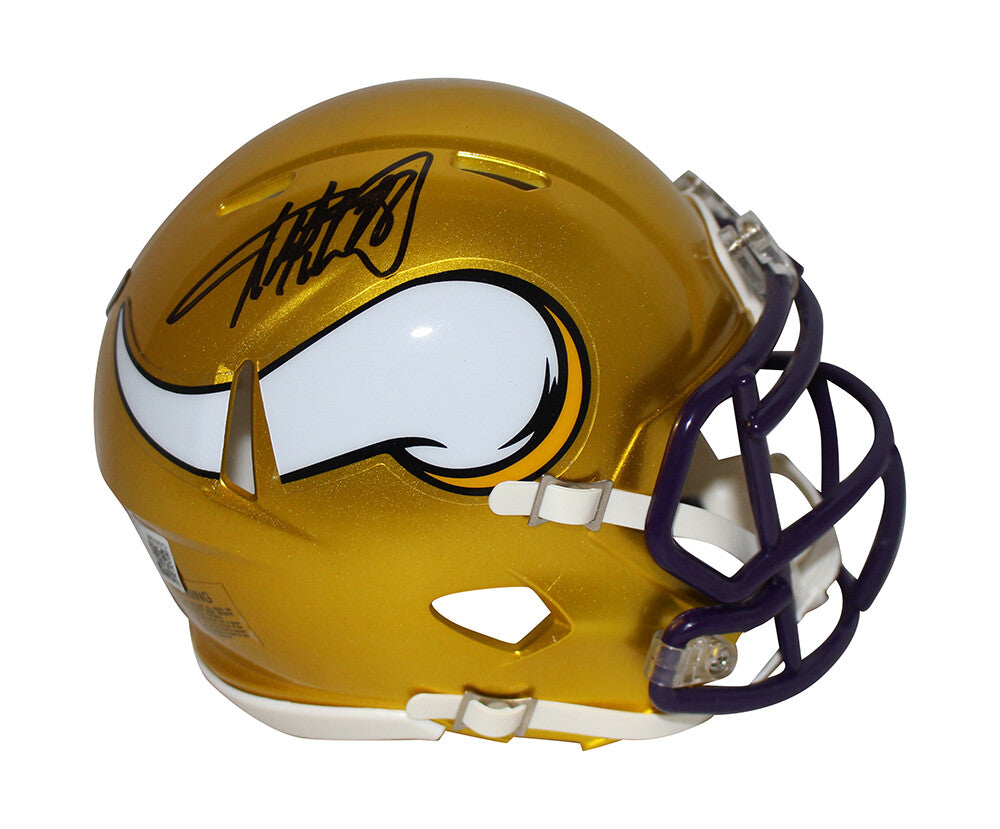 Adrian Peterson Autographed Minnesota Vikings Flash Mini Helmet (BAS)