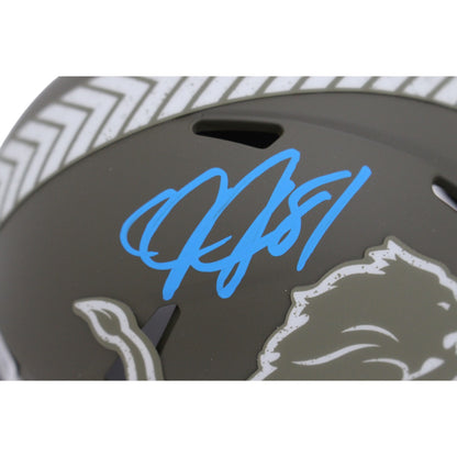 Calvin Johnson Autographed Detroit Lions 2022 Salute to Service Mini Helmet