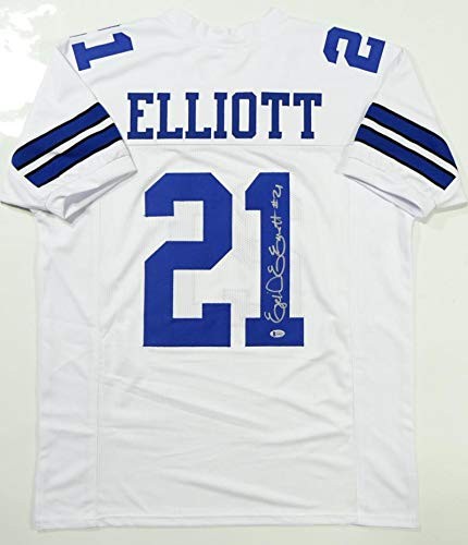 Ezekiel Elliott Signed White Custom Jersey