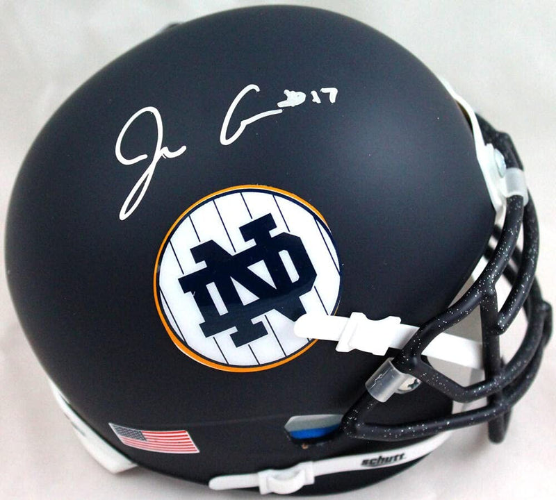Jack Coan Autographed Notre Dame Fighting Irish Blue Alternate Mini Helmet