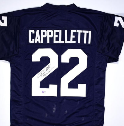 John Cappelletti Signed Blue Penn State Style Jersey with '73 Heisman' Inscription