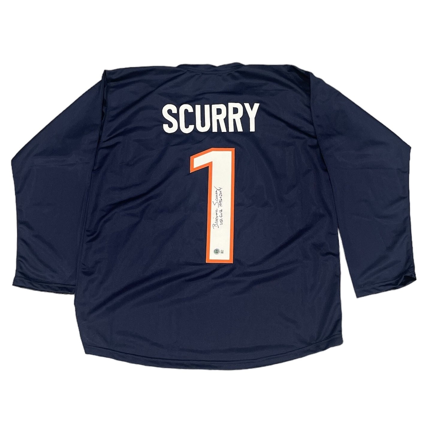 Brianna Scurry Signed United States Custom Jersey Beckett BAS COA