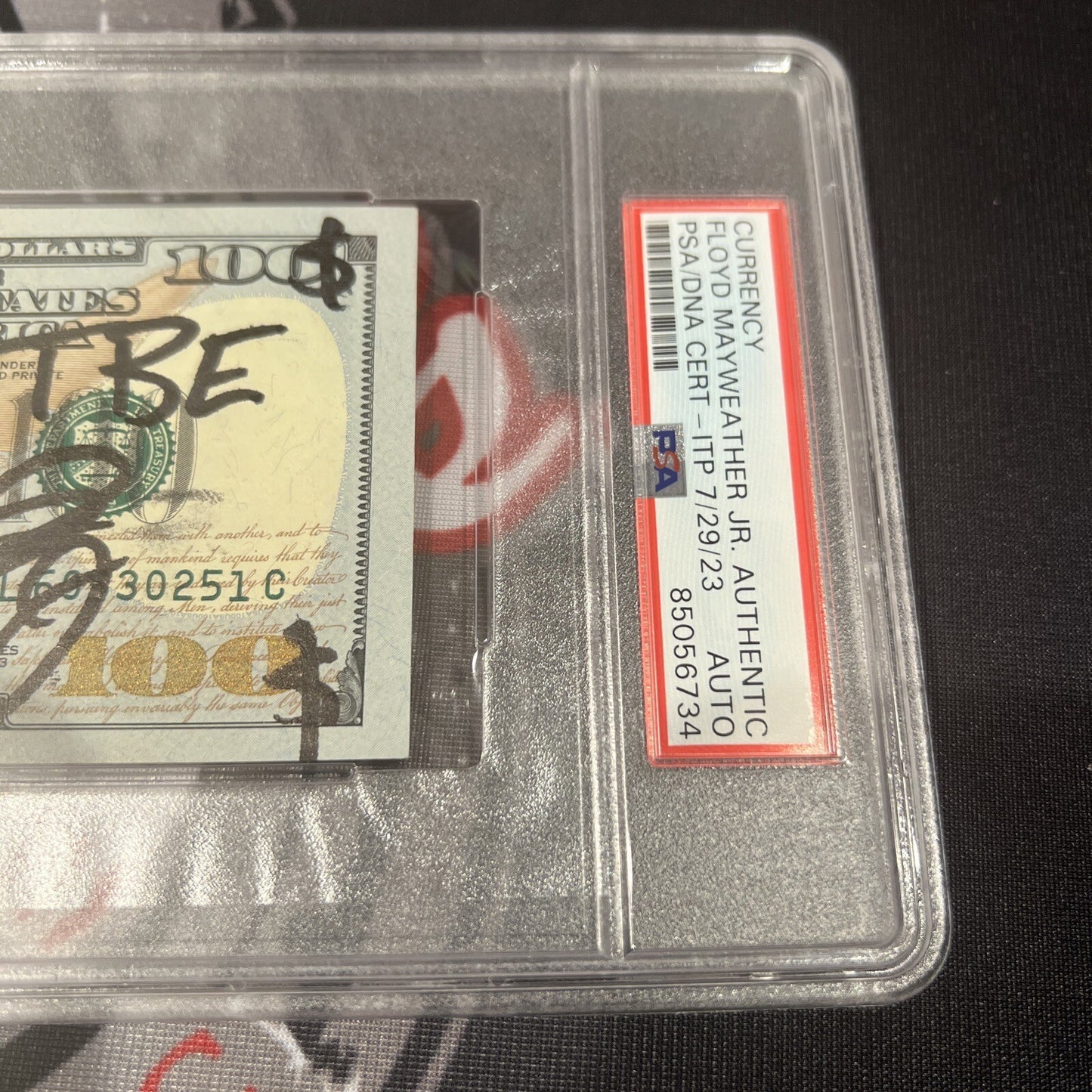 Floyd Mayweather Jr. Signed $100 Bill with 4x Inscriptions (PSA)