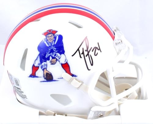 Ty Law Signed New England Patriots 1982-1989 Throwback Speed Mini Helmet
