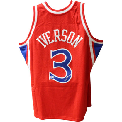 Allen Iverson Signed Philadelphia 76ers Mitchell & Ness Red Jersey