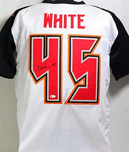 Devin White Autographed Custom White/Black Football Jersey