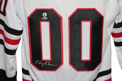 Chevy Chase Signed Chicago Blackhawks Pro Style Jersey (Beckett CoA)