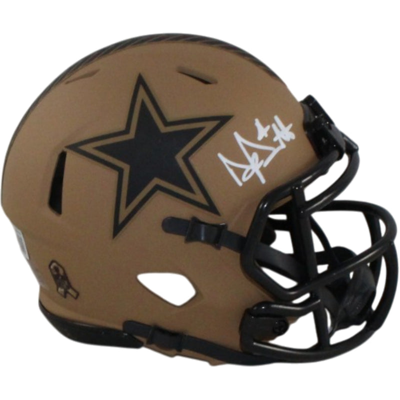 Dak Prescott Signed Dallas Cowboys 2023 Salute to Service Mini Helmet (BAS)