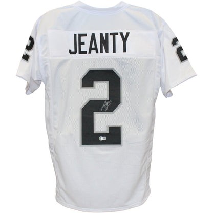 Ashton Jeanty Autographed Pro Style White Jersey (Beckett Witnessed)