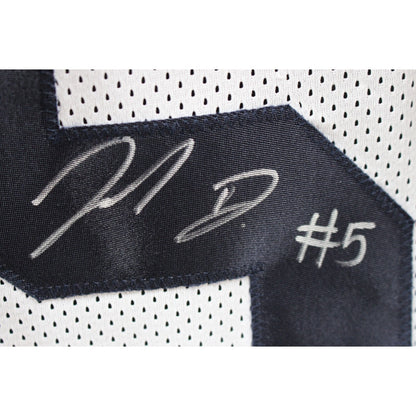 Jahan Dotson Autographed White College Style Jersey (BAS COA)