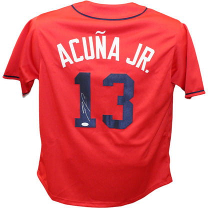 Ronald Acuna Signed Atlanta Braves Pro Style Red Jersey JSA