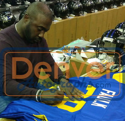 Marshall Faulk Autographed Los Angeles Rams Custom Football Jersey