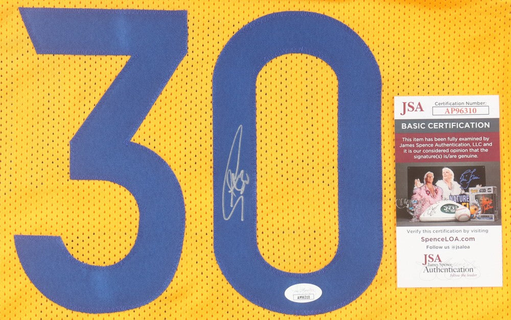 Steph Curry Autographed Golden State Warriors Gold Custom Jersey