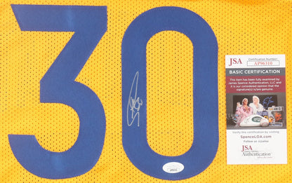 Steph Curry Autographed Golden State Warriors Gold Custom Jersey