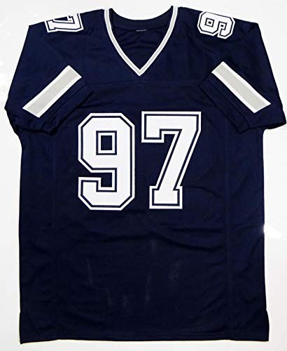 Taco Charlton Autographed Blue Custom Football Jersey
