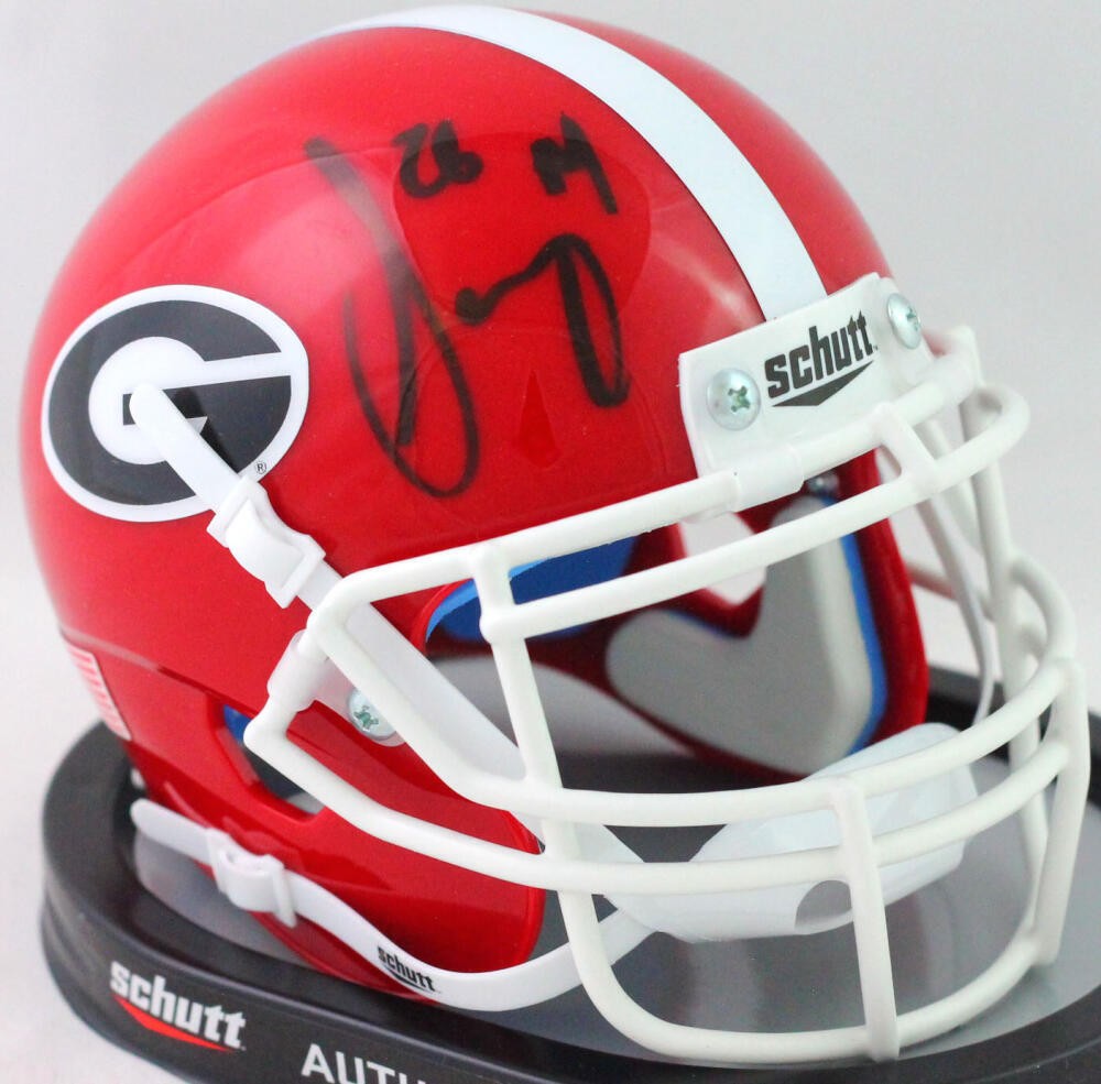 Sony Michel Autographed Georgia Bulldogs Red Schutt Mini Helmet