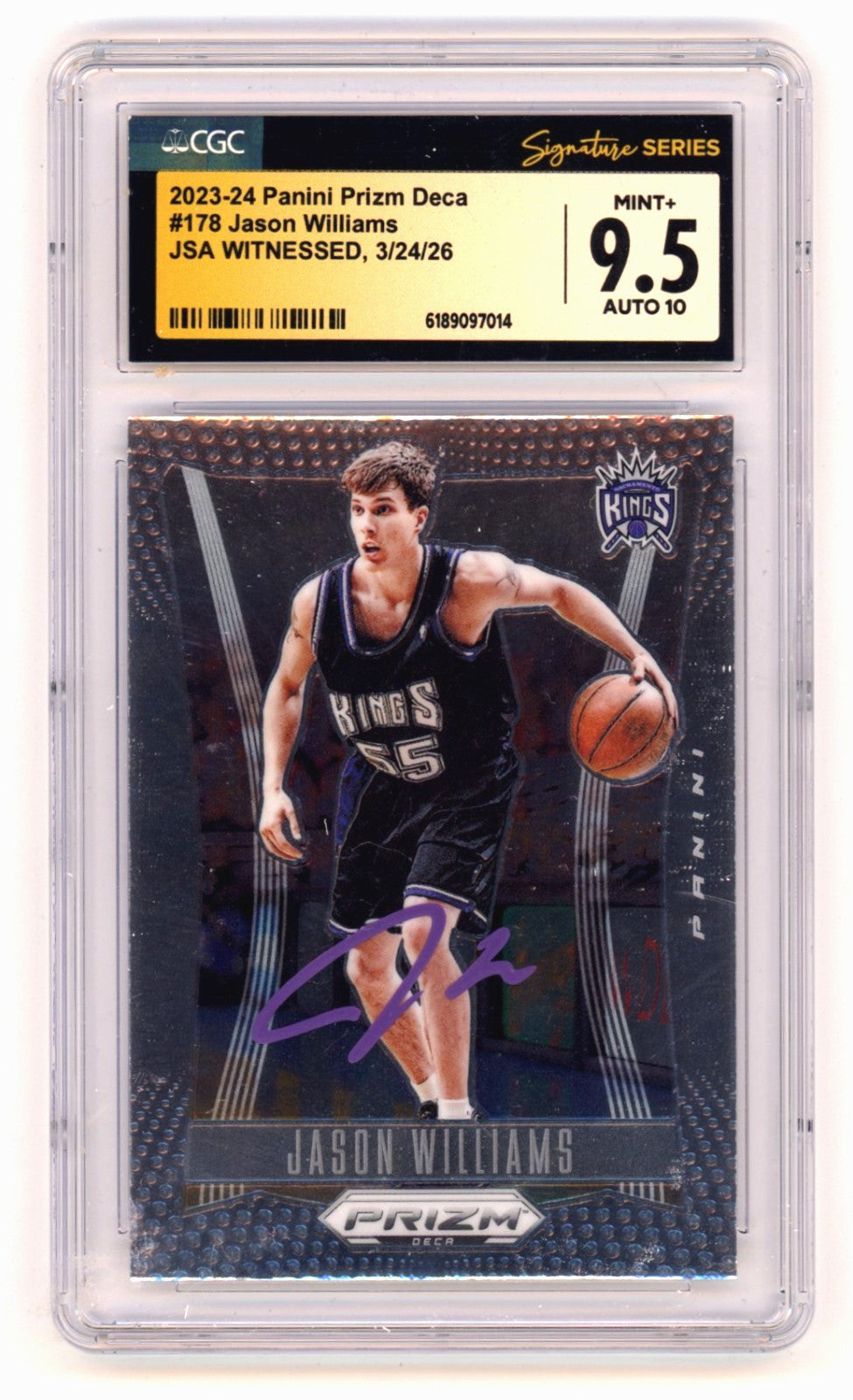 Jason Williams Autographed 2023-24 Panini Prizm Deca #178 Card CGC 9.5/10