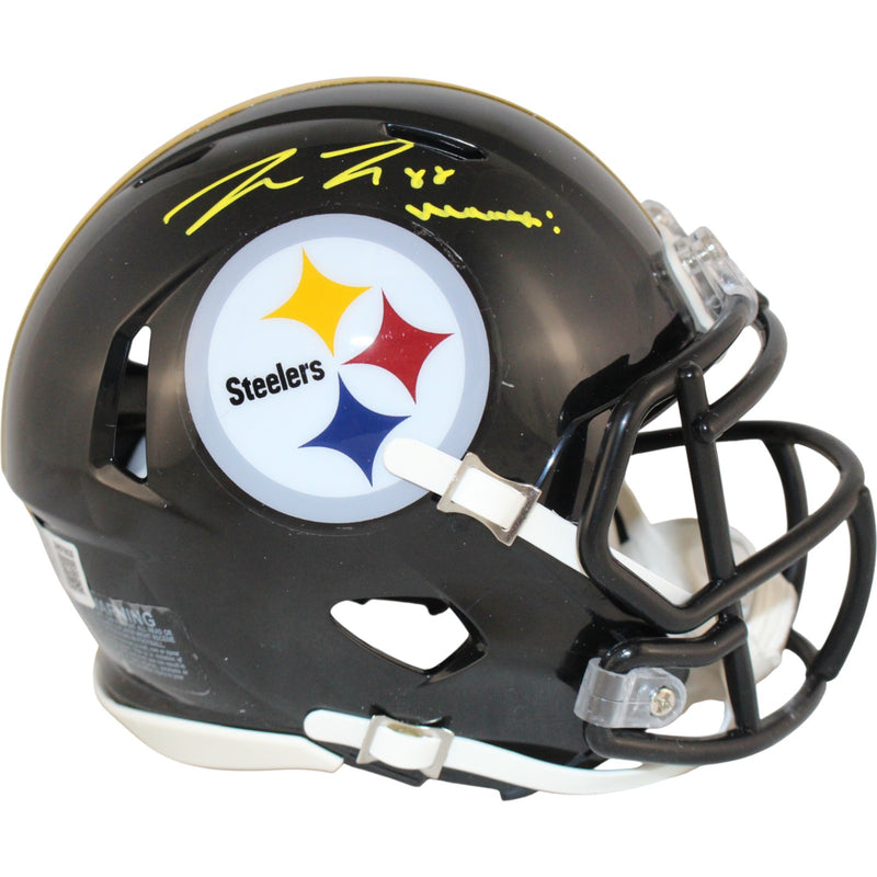 Pat Freiermuth Pittsburgh Steelers Autographed Mini Helmet BAS Witness
