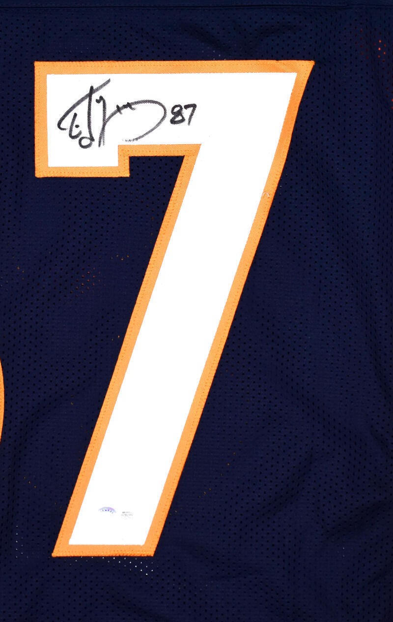 Ed McCaffrey Signed Blue Custom Jersey