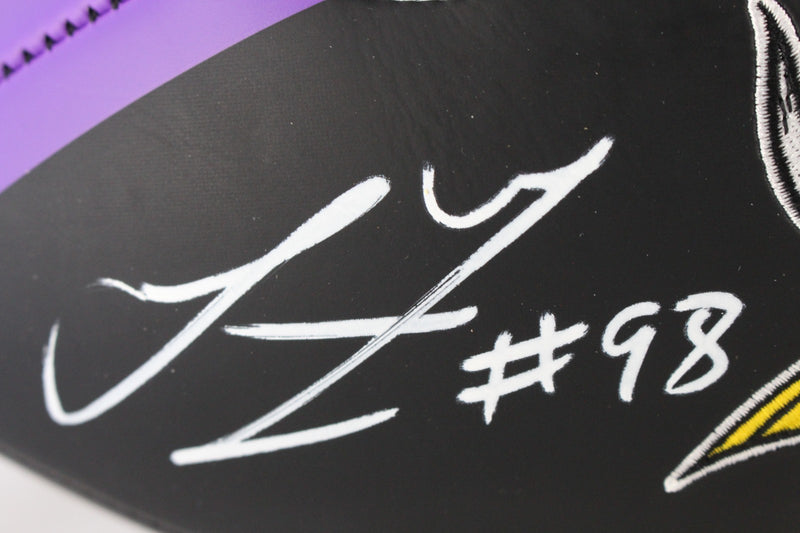 Linval Joseph Signed Minnesota Vikings Logo Football "Defend The North"