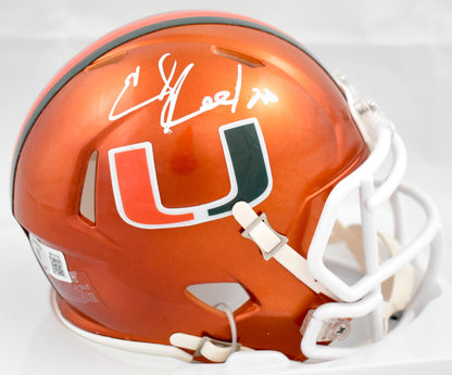 Ed Reed Autographed Miami Hurricanes Flash Speed Mini Helmet