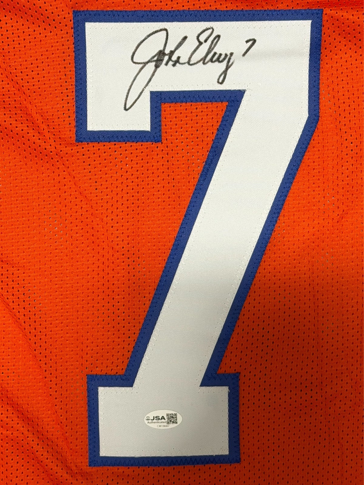 John Elway Denver Broncos Autographed Custom Orange Jersey (JSA)