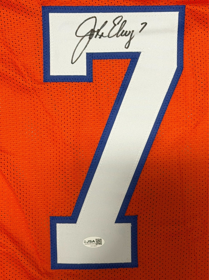 John Elway Denver Broncos Autographed Custom Orange Jersey (JSA)