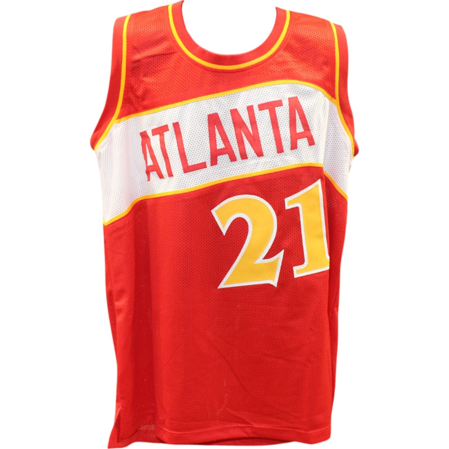 Dominique Wilkins Autographed Red Pro Style Custom Jersey (Beckett)