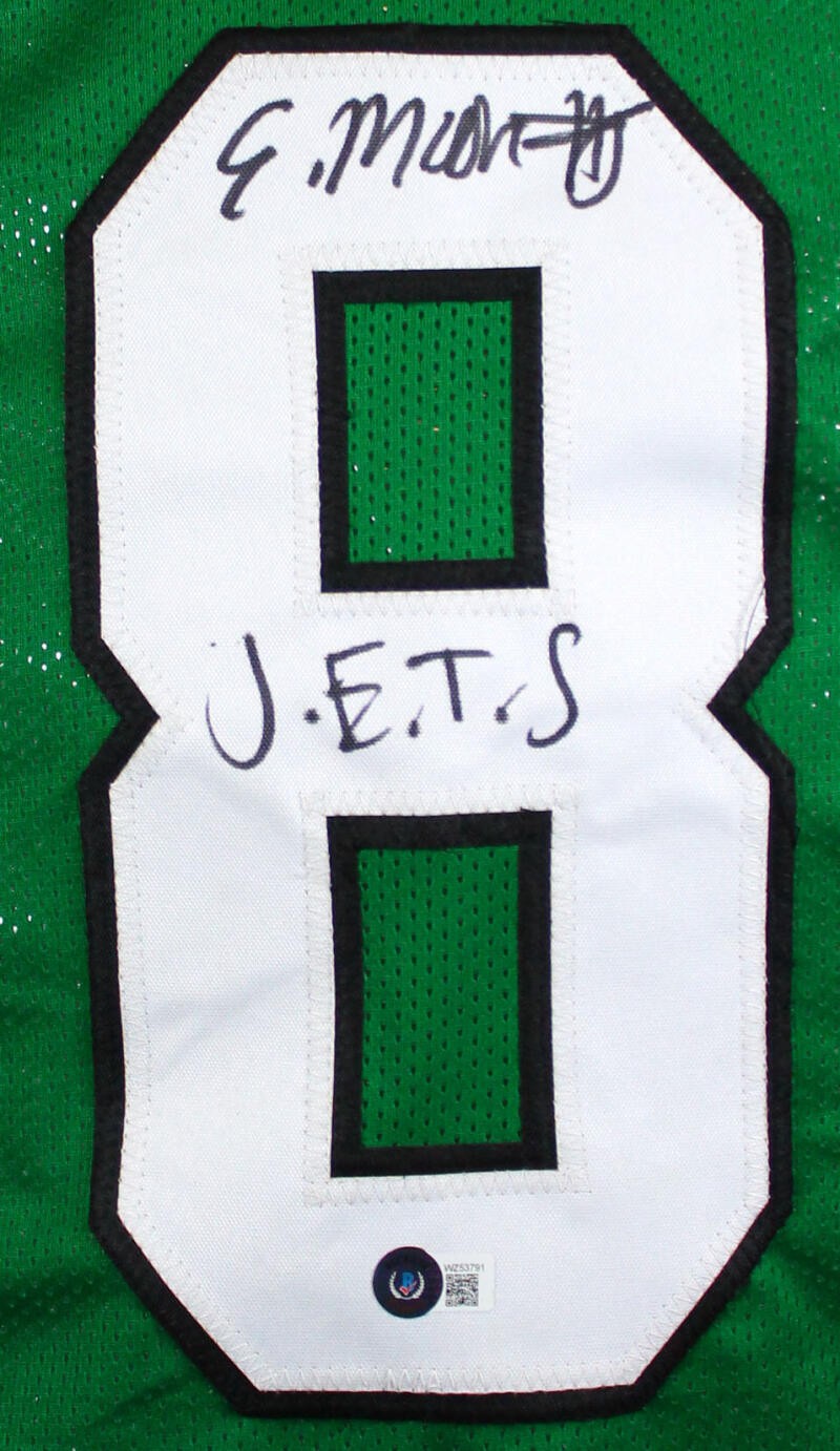 Elijah Moore Signed New York Jets Green Jersey with J.E.T.S Inscription