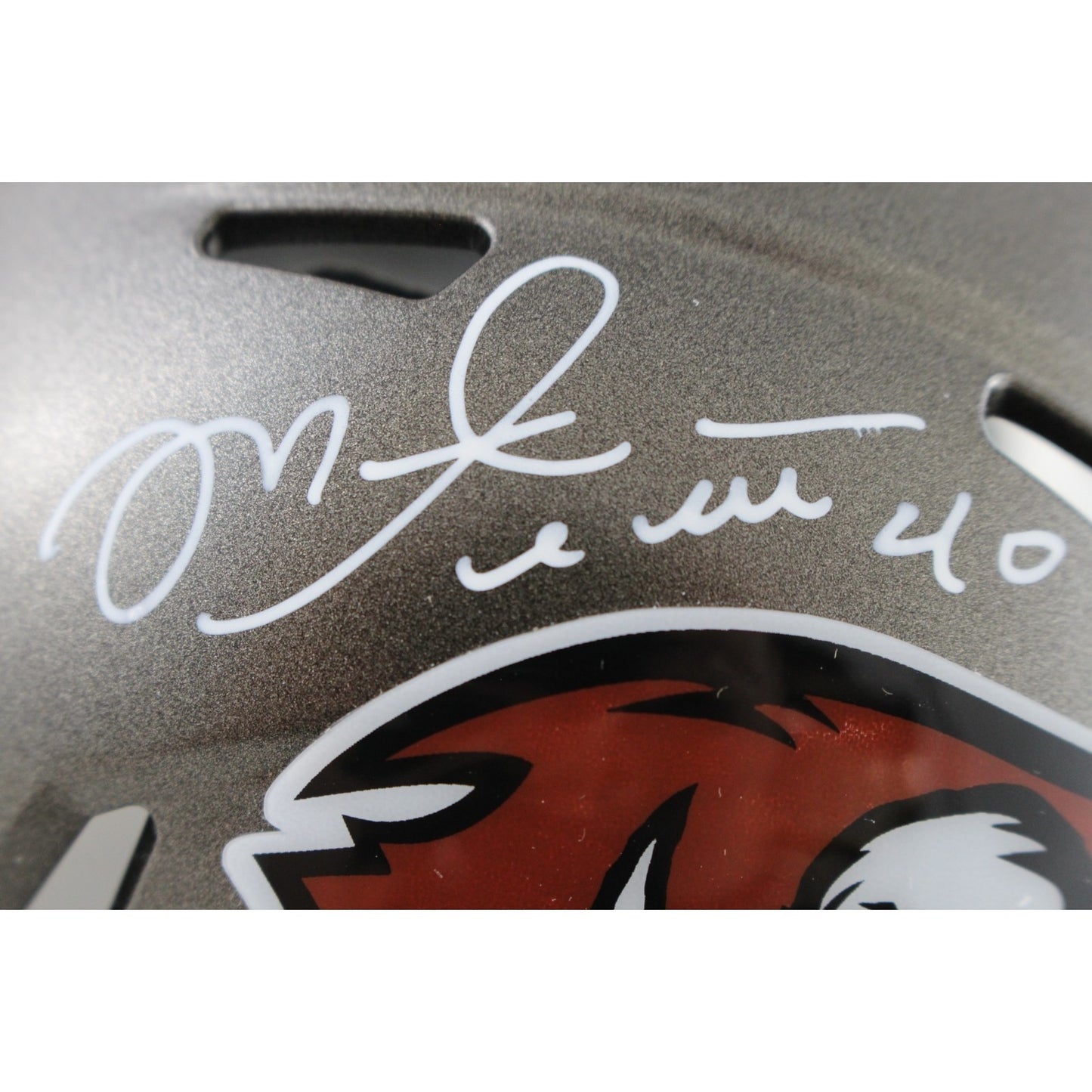 Mike Alstott Signed Tampa Bay Buccaneers Throwback Mini Helmet