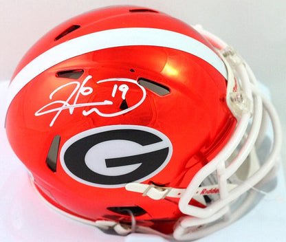 Hines Ward Signed Georgia Bulldogs Chrome Mini Helmet