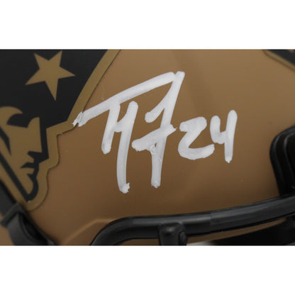 Ty Law Signed New England Patriots 2023 Salute to Service Mini Helmet